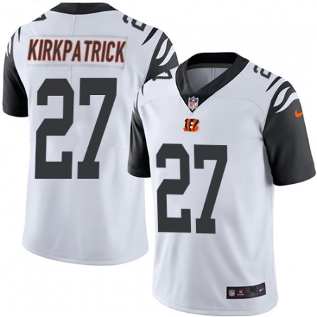 Men's Nike Cincinnati Bengals #27 Dre Kirkpatrick Elite White Rush Vapor Untouchable NFL Jersey