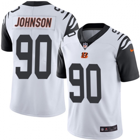 Men's Nike Cincinnati Bengals #90 Michael Johnson Elite White Rush Vapor Untouchable NFL Jersey