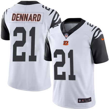 Men's Nike Cincinnati Bengals #21 Darqueze Dennard Elite White Rush Vapor Untouchable NFL Jersey