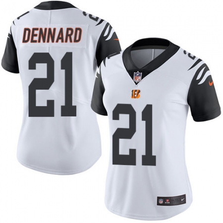 Women's Nike Cincinnati Bengals #21 Darqueze Dennard Limited White Rush Vapor Untouchable NFL Jersey