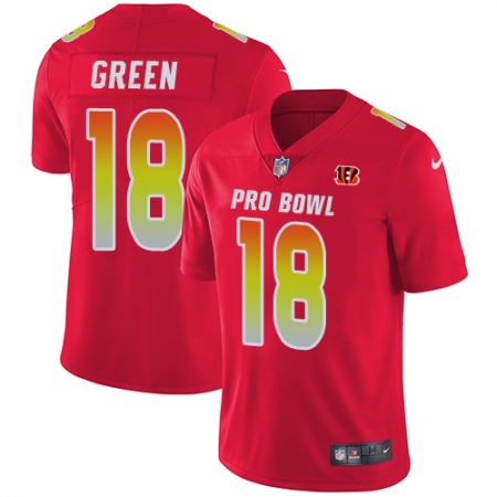 Women's Nike Cincinnati Bengals #18 A.J. Green Limited Red 2018 Pro Bowl NFL Jersey
