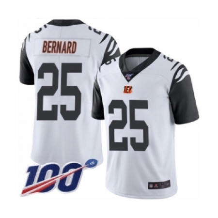 Men's Cincinnati Bengals #25 Giovani Bernard Limited White Rush Vapor Untouchable 100th Season Football Jersey