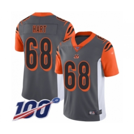 Youth Cincinnati Bengals #68 Bobby Hart Limited Silver Inverted Legend 100th Season Football Jersey
