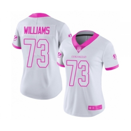 Women's Cincinnati Bengals #73 Jonah Williams Limited White Pink Rush Fashion Football Jersey