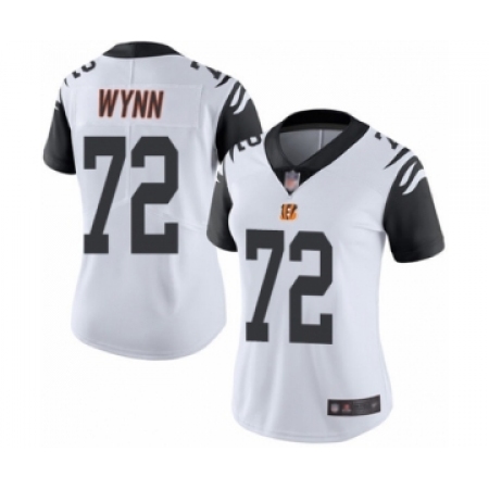 Women's Cincinnati Bengals #72 Kerry Wynn Limited White Rush Vapor Untouchable Football Jersey