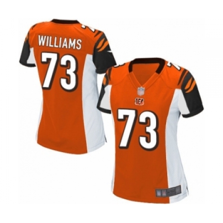 Women's Cincinnati Bengals #73 Jonah Williams Game Orange Alternate Football Jersey