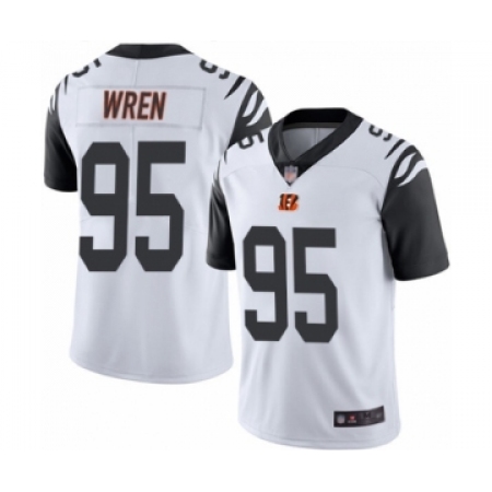 Men's Cincinnati Bengals #95 Renell Wren Limited White Rush Vapor Untouchable Football Jersey