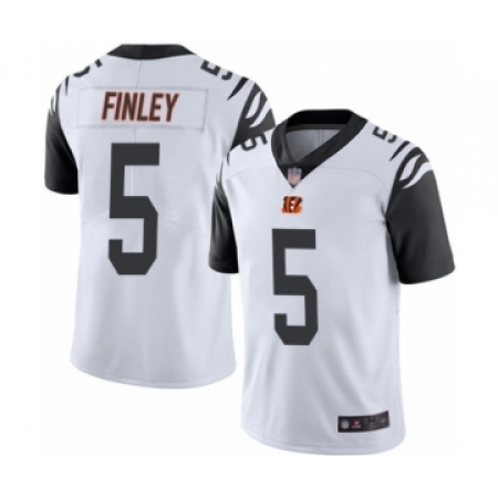 Men's Cincinnati Bengals #5 Ryan Finley Limited White Rush Vapor Untouchable Football Jersey