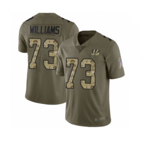 Youth Cincinnati Bengals #73 Jonah Williams Limited Olive Camo 2017 Salute to Service Football Jersey