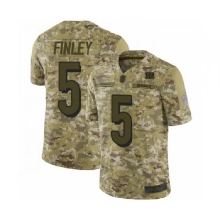 Youth Cincinnati Bengals #5 Ryan Finley Limited Camo 2018 Salute to Service Football Jersey