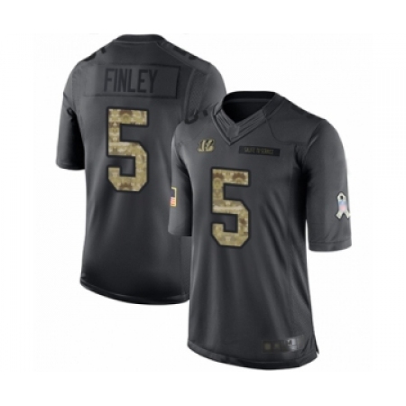 Youth Cincinnati Bengals #5 Ryan Finley Limited Black 2016 Salute to Service Football Jersey