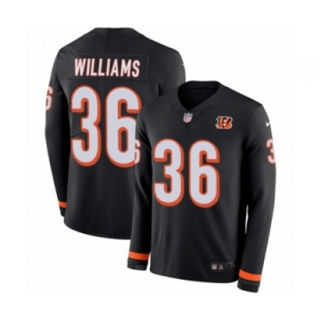 Men's Nike Cincinnati Bengals #36 Shawn Williams Limited Black Therma Long Sleeve NFL Jersey