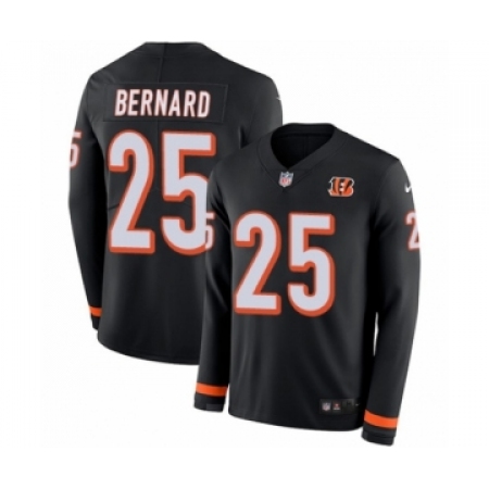 Men's Nike Cincinnati Bengals #25 Giovani Bernard Limited Black Therma Long Sleeve NFL Jersey