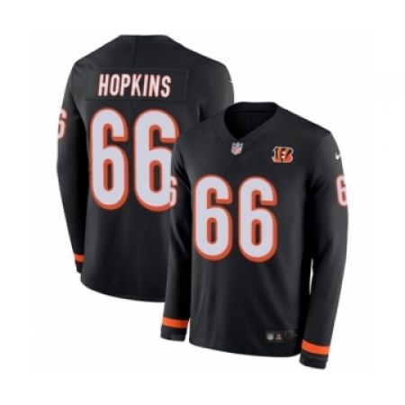 Men's Nike Cincinnati Bengals #66 Trey Hopkins Limited Black Therma Long Sleeve NFL Jersey