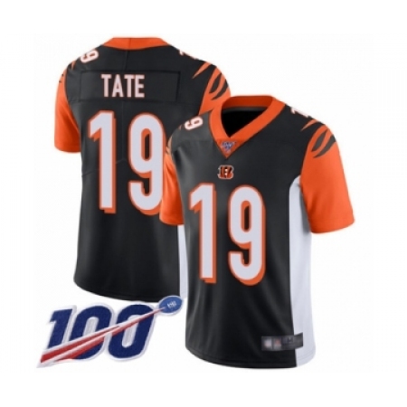 Youth Cincinnati Bengals #19 Auden Tate Black Team Color Vapor Untouchable Limited Player 100th Season Football Jersey
