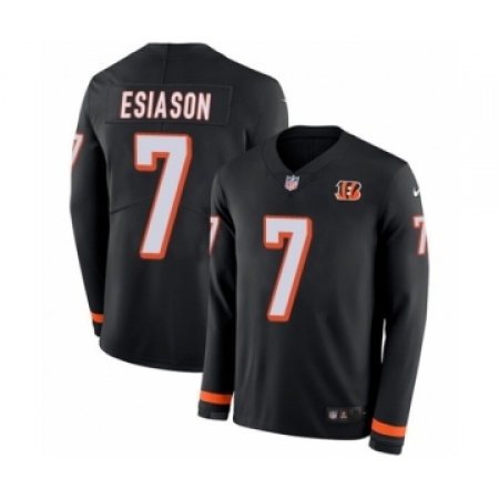 Men's Nike Cincinnati Bengals #7 Boomer Esiason Limited Black Therma Long Sleeve NFL Jersey