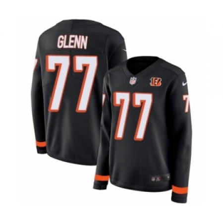 Women's Nike Cincinnati Bengals #77 Cordy Glenn Limited Black Therma Long Sleeve NFL Jersey